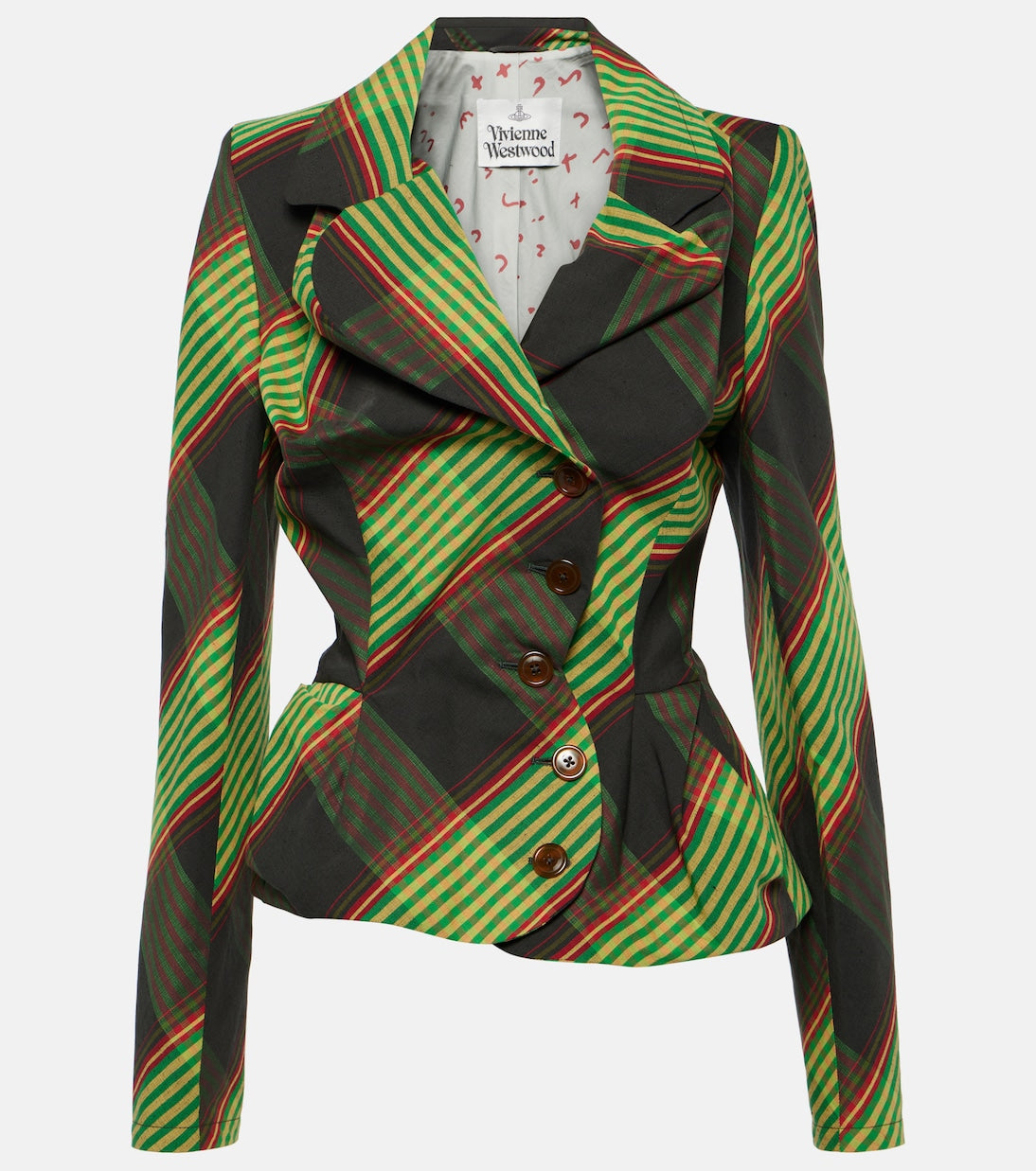 Vivienne Westwood cotton and linen tartan blazer, multicolor