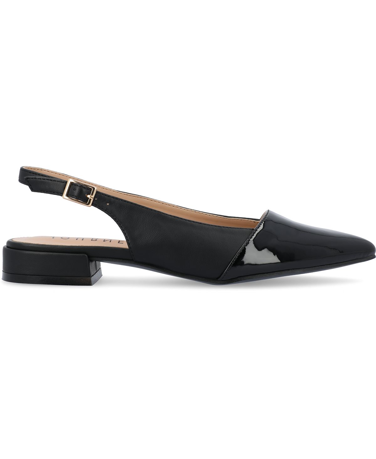 Bertie Journee Collection Women's Two-Tone Flats, Black