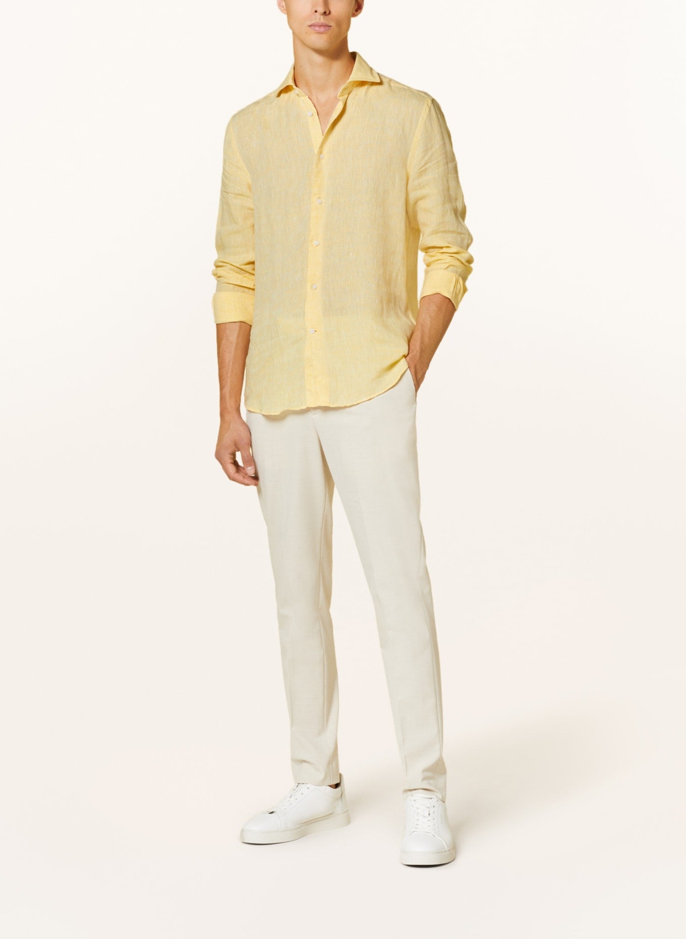 Shirt REISS LeinenRUBAN Regular Fit, light yellow