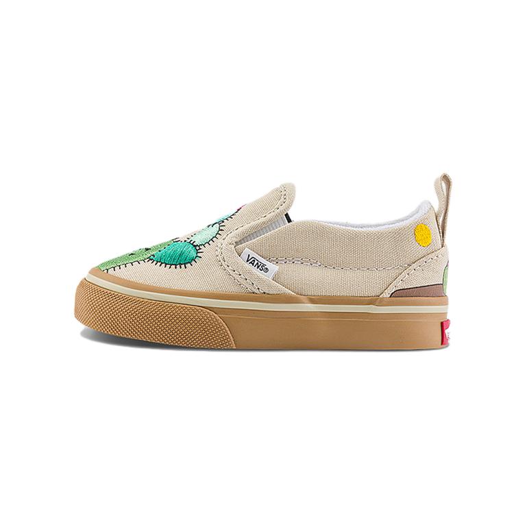 Vans Toddler Slip-Ons TD, Light Grey/Green