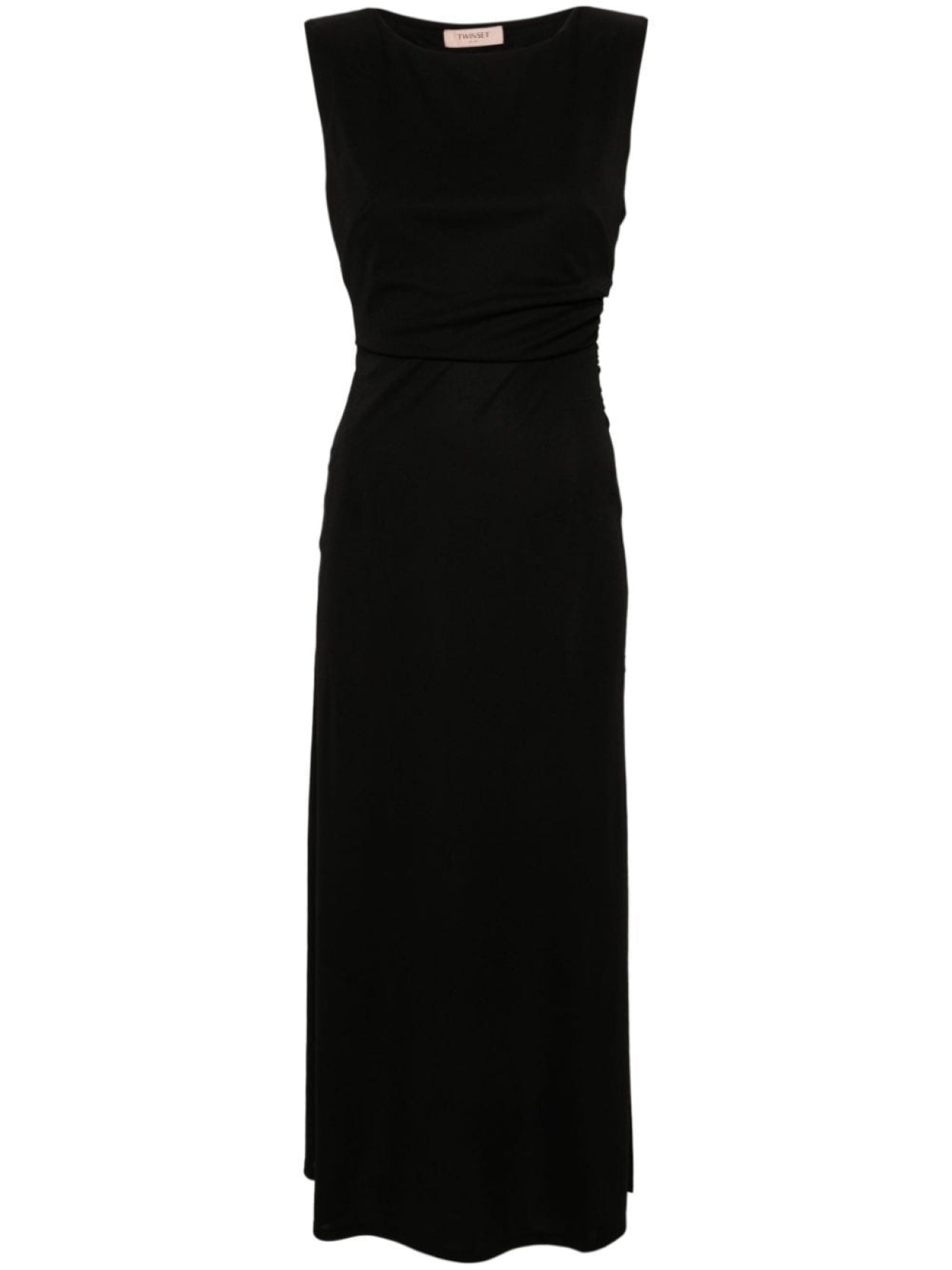 TWINSET Sleeveless Ruffled Maxi Dress Black