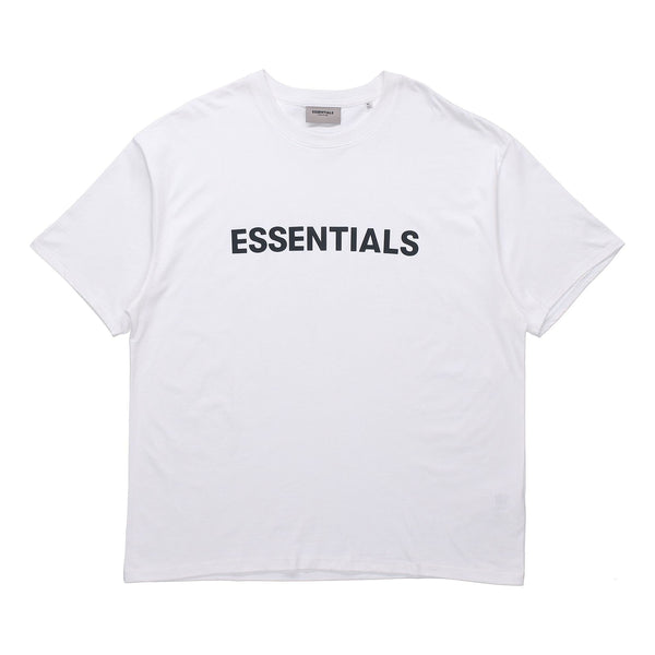 تي شيرت أبيض جرافيكي من Fear of God Essentials SS20، باللون الأبيض