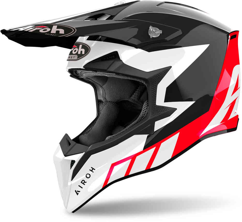 Wraaap Reloaded Airoh Motocross Helmet, Black/White/Red