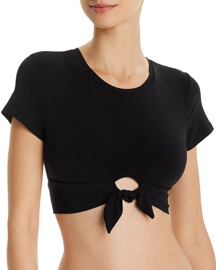 Ava Solid Bikini Top with Robin Piccone Crop Tee