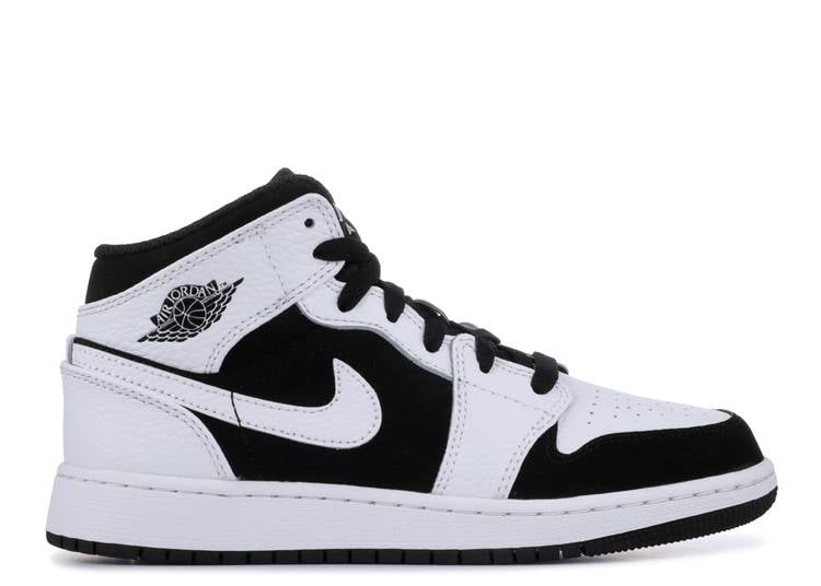 حذاء رياضي AIR JORDAN 1 RETRO MID GS 'WHITE'، باللون الأبيض