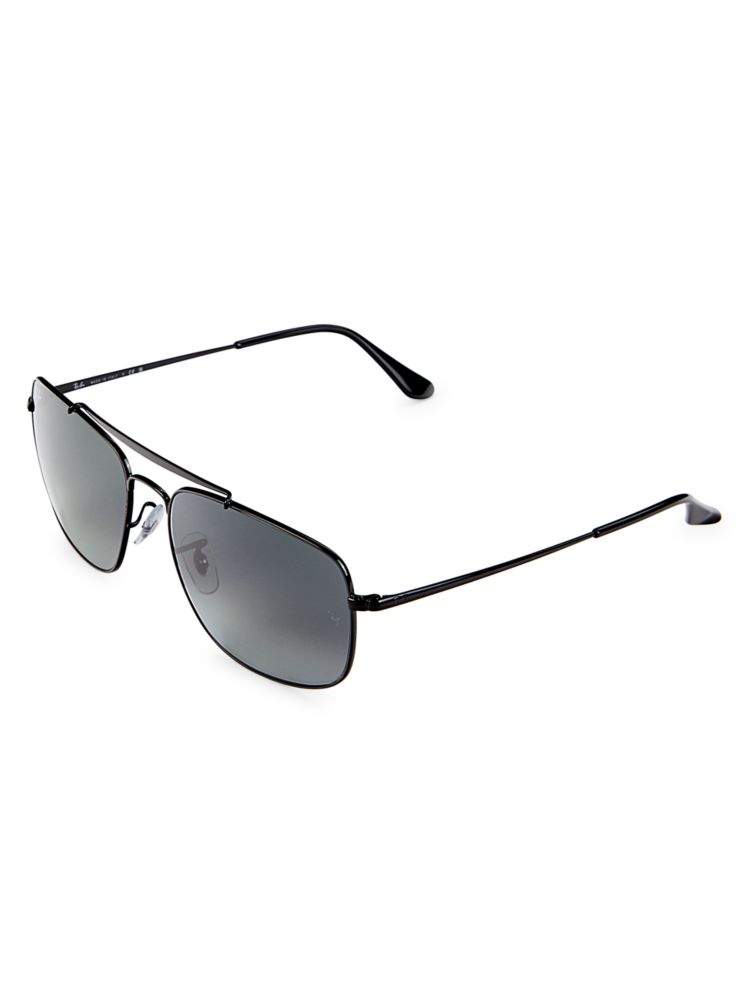 RB3560 61MM Ray-Ban Rectangular Sunglasses, Black