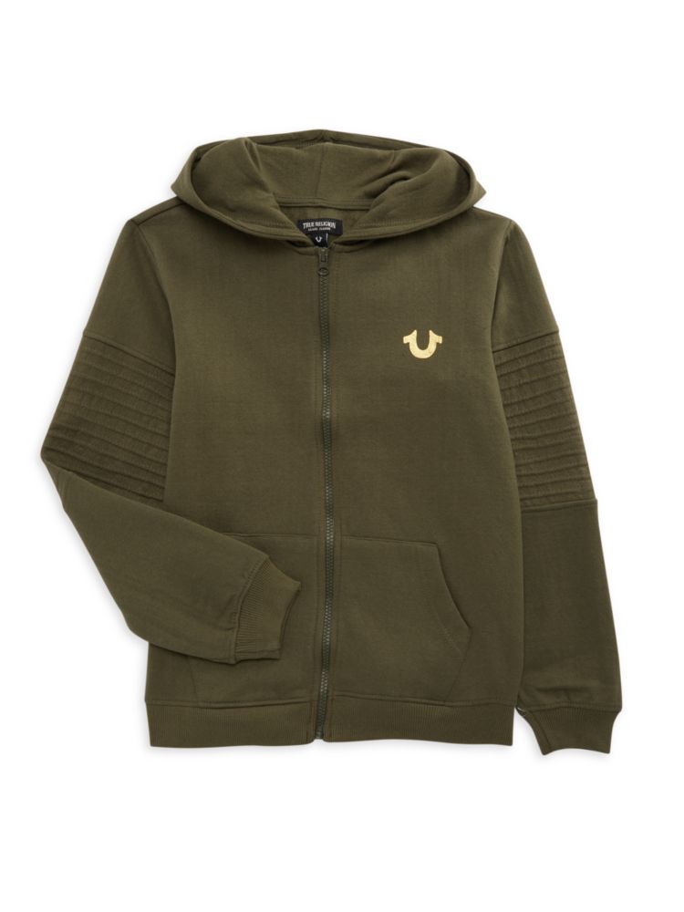 Boy's True Religion Graphic Logo Sweatshirt, Olive