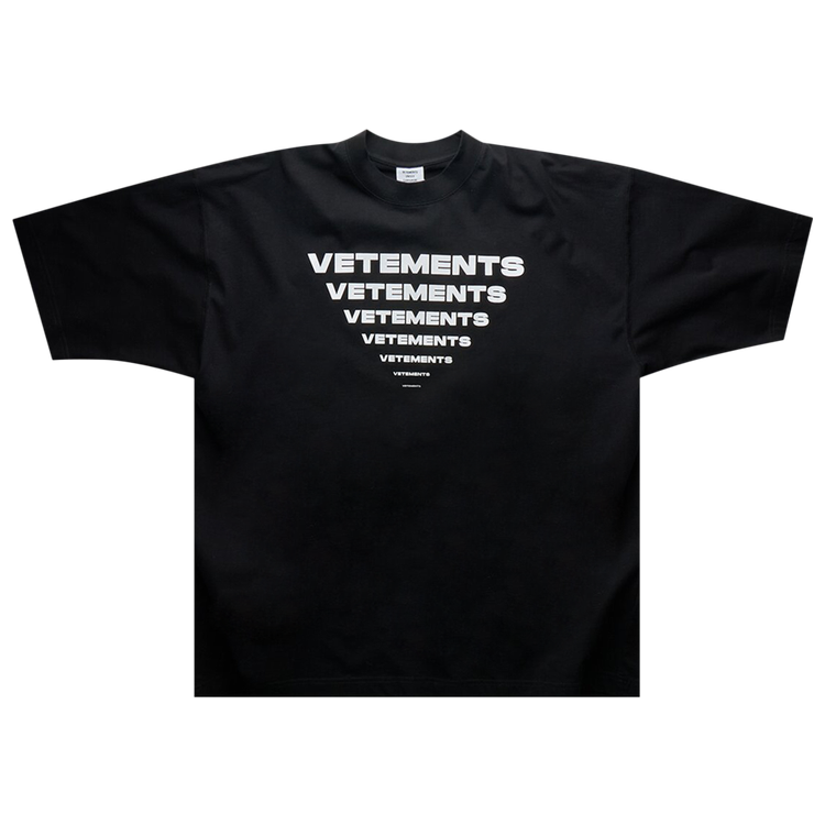 تي شيرت Vetements Pyramid Logo 'Black'، أسود