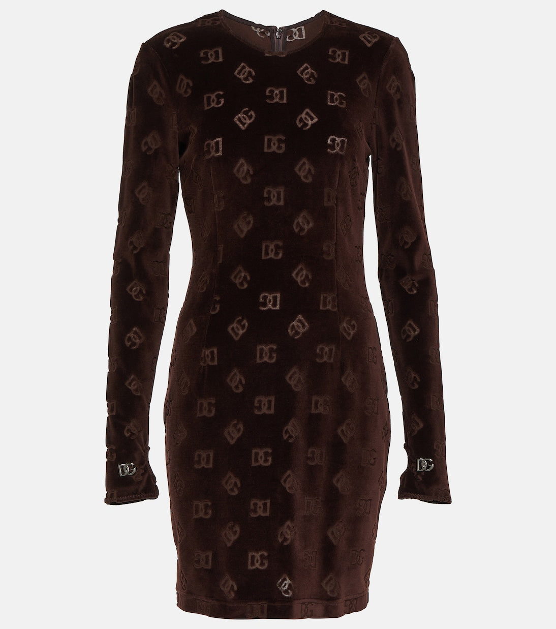 Velvet mini dress dg Dolce&Gabbana, brown