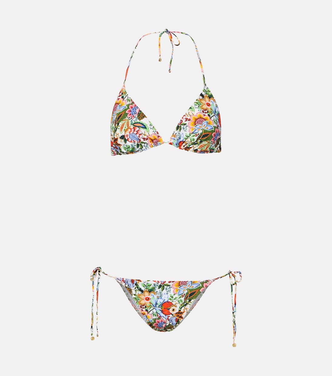 Bikini with floral print and triangle cups Etro, multicolor