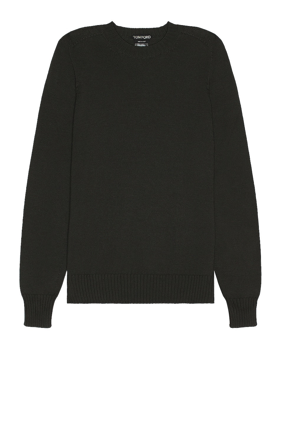 Tom Ford Cotton Silk Ls Crewneck Sweater, Charcoal