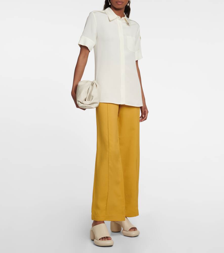 Wide-leg satin trousers TALLER MARMO, yellow