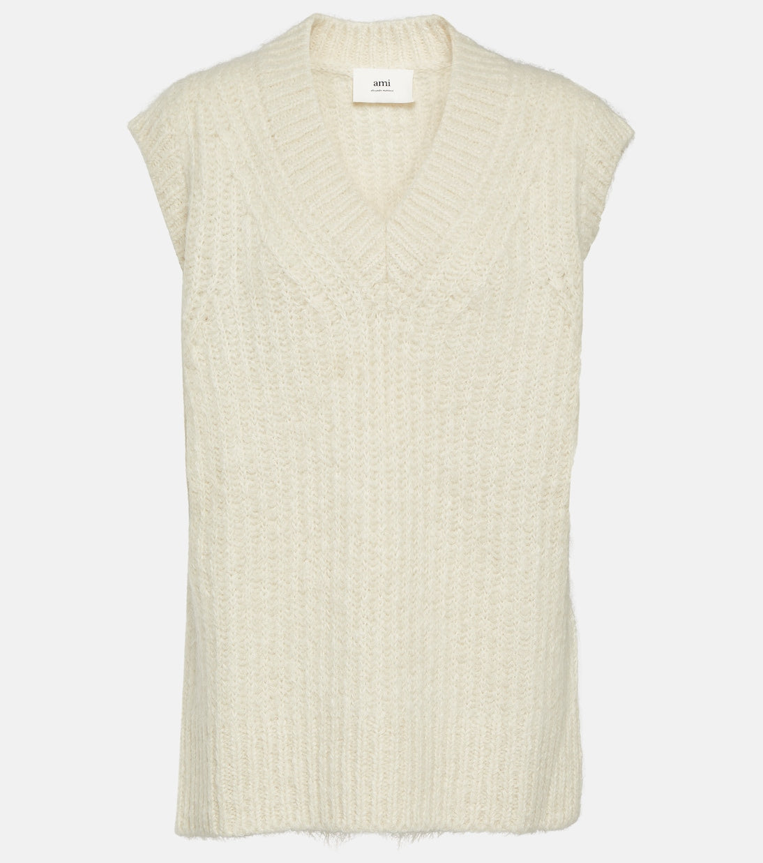 Ami Paris wool blend vest, white