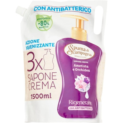 Ecoricarica Liquid soap Amethyst and Orchid 1.5l, Spuma Di Sciampagna