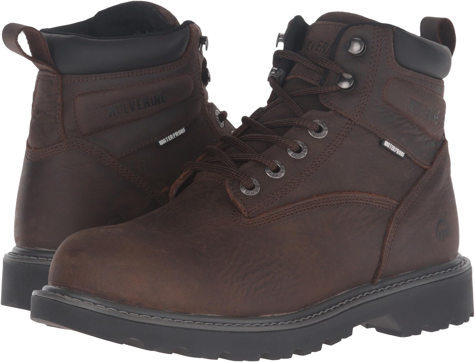 Floorhand Steel Toe Wolverine Work Shoes, Dark Brown