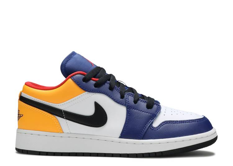 حذاء رياضي AIR JORDAN 1 LOW GS 'ROYAL YELLOW'، أبيض