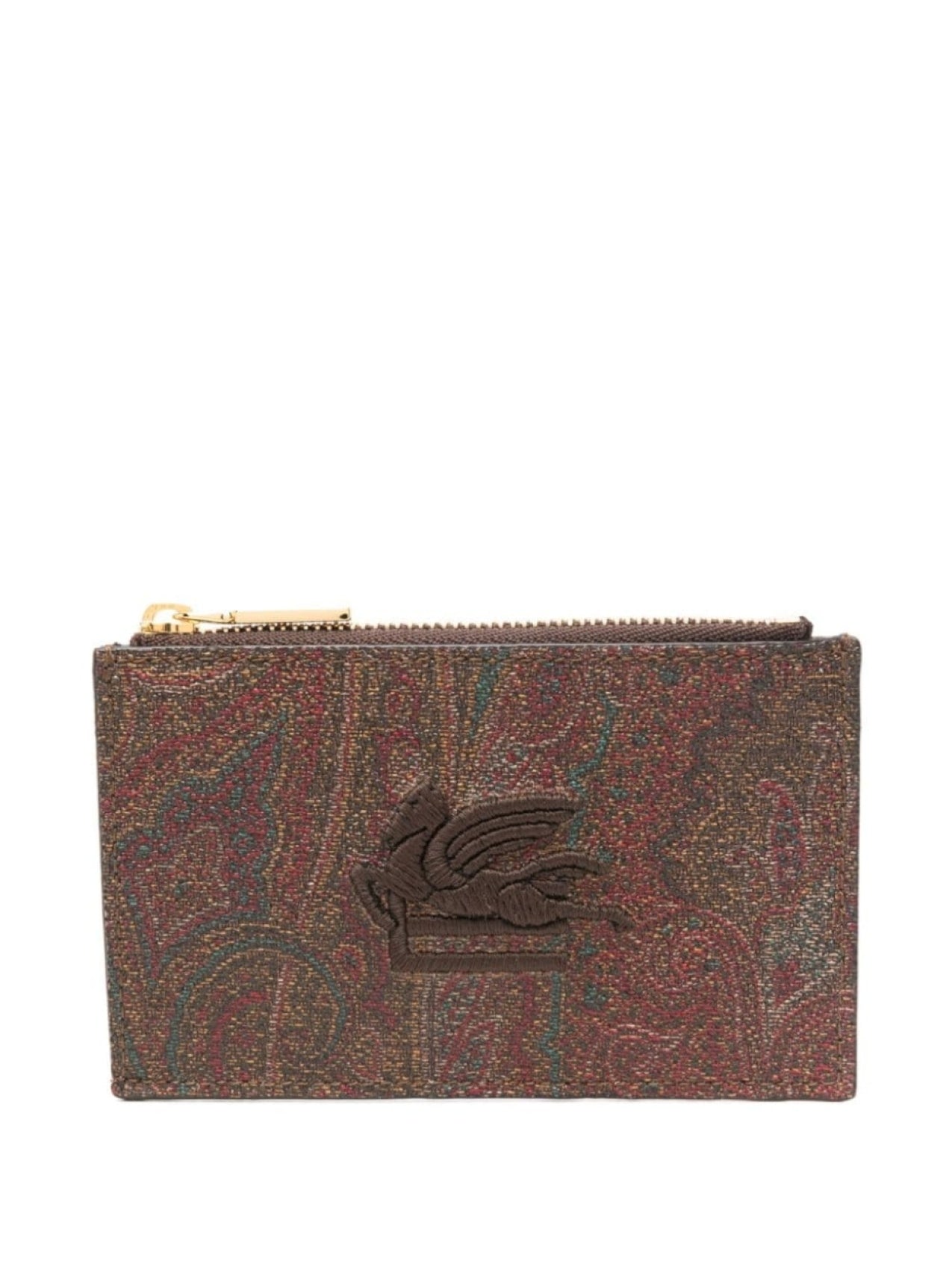 ETRO cardholder with paisley print, brown