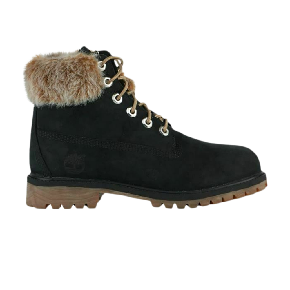 حذاء Timberland Junior 6" Premium Faux Fur Waterproof، أسود