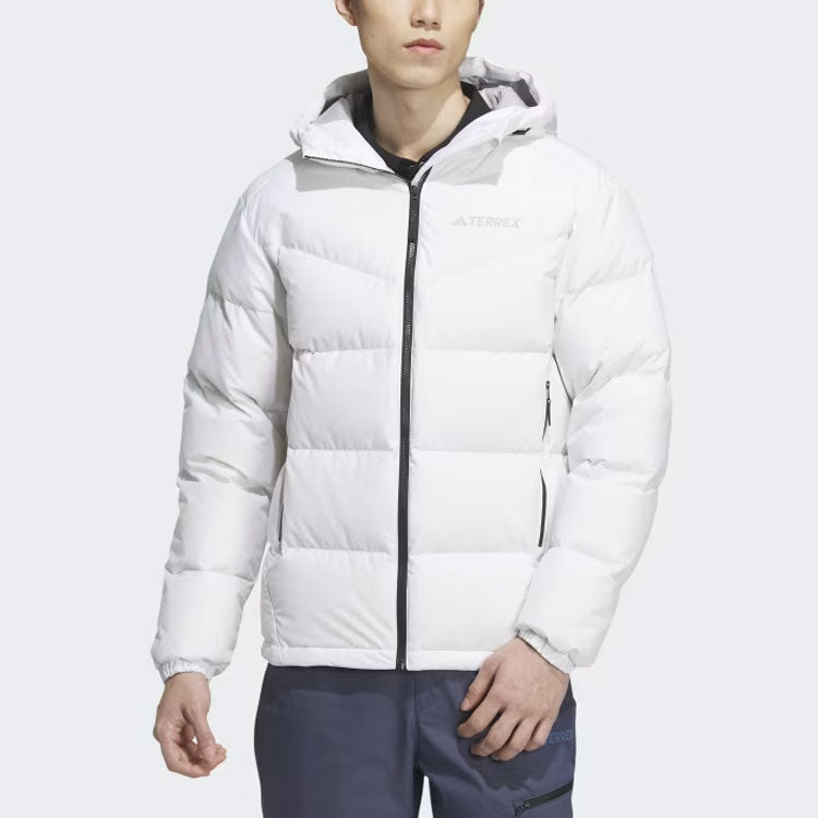 Men's down jacket white Adidas, white