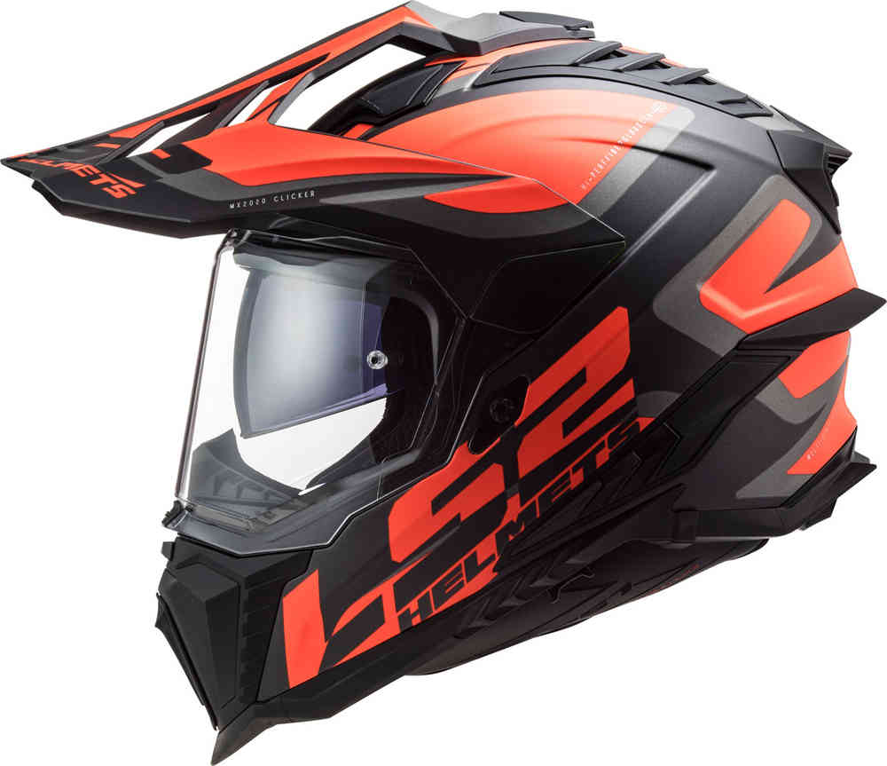 MX701 Explorer Alter Matt Motocross Helmet LS2, Matte Black/Orange