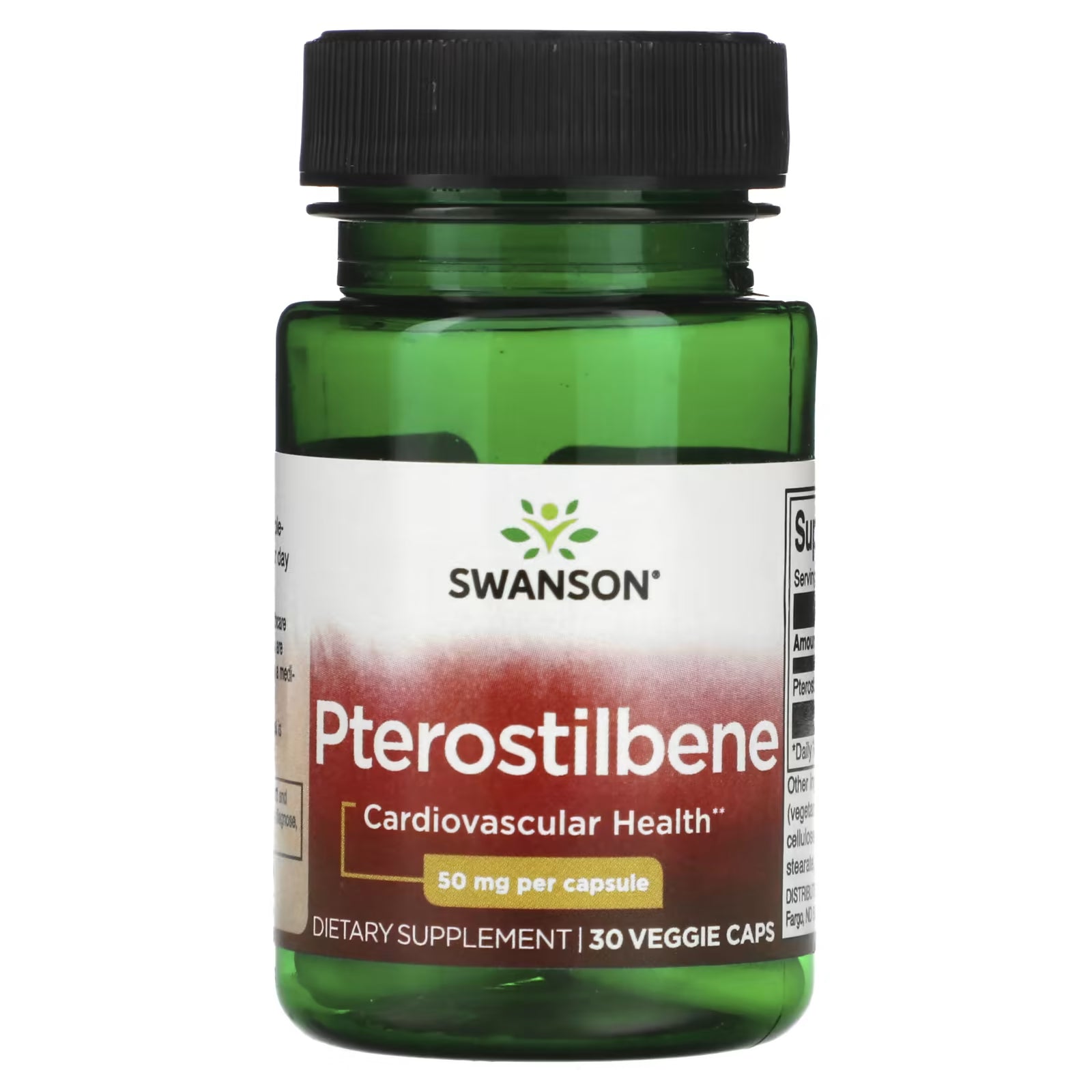 Swanson Dietary Supplement Pterostilbene 50 mg, 30 Veggie Capsules