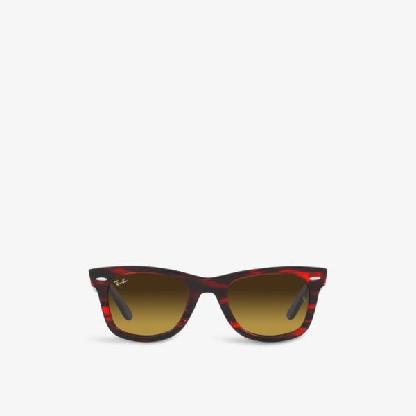 RB2140 Wayfarer Ray-Ban Tortoiseshell Acetate Sunglasses, Red