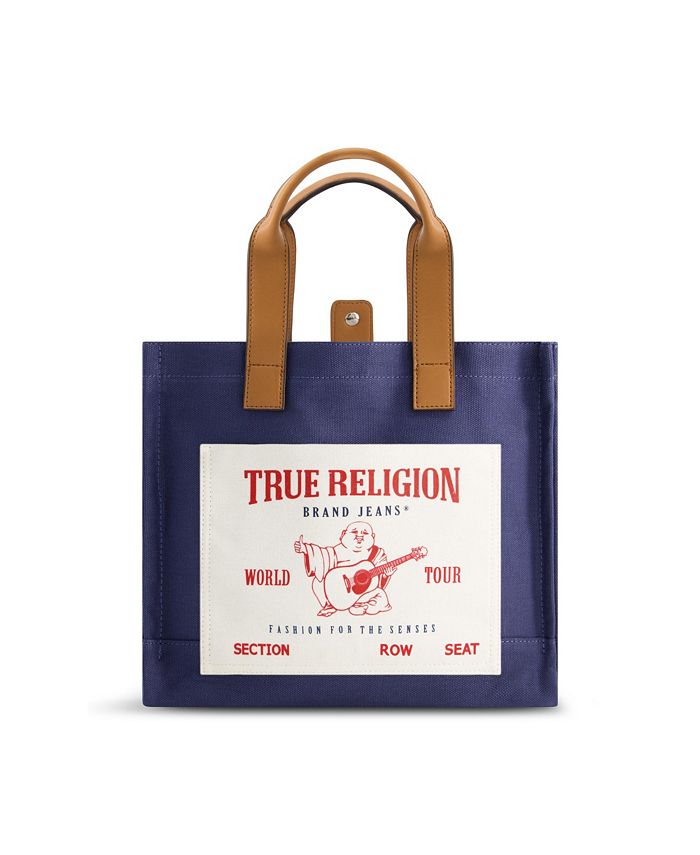 حقيبة يد صغيرة True Religion متوسطة الحجم باللون الأزرق