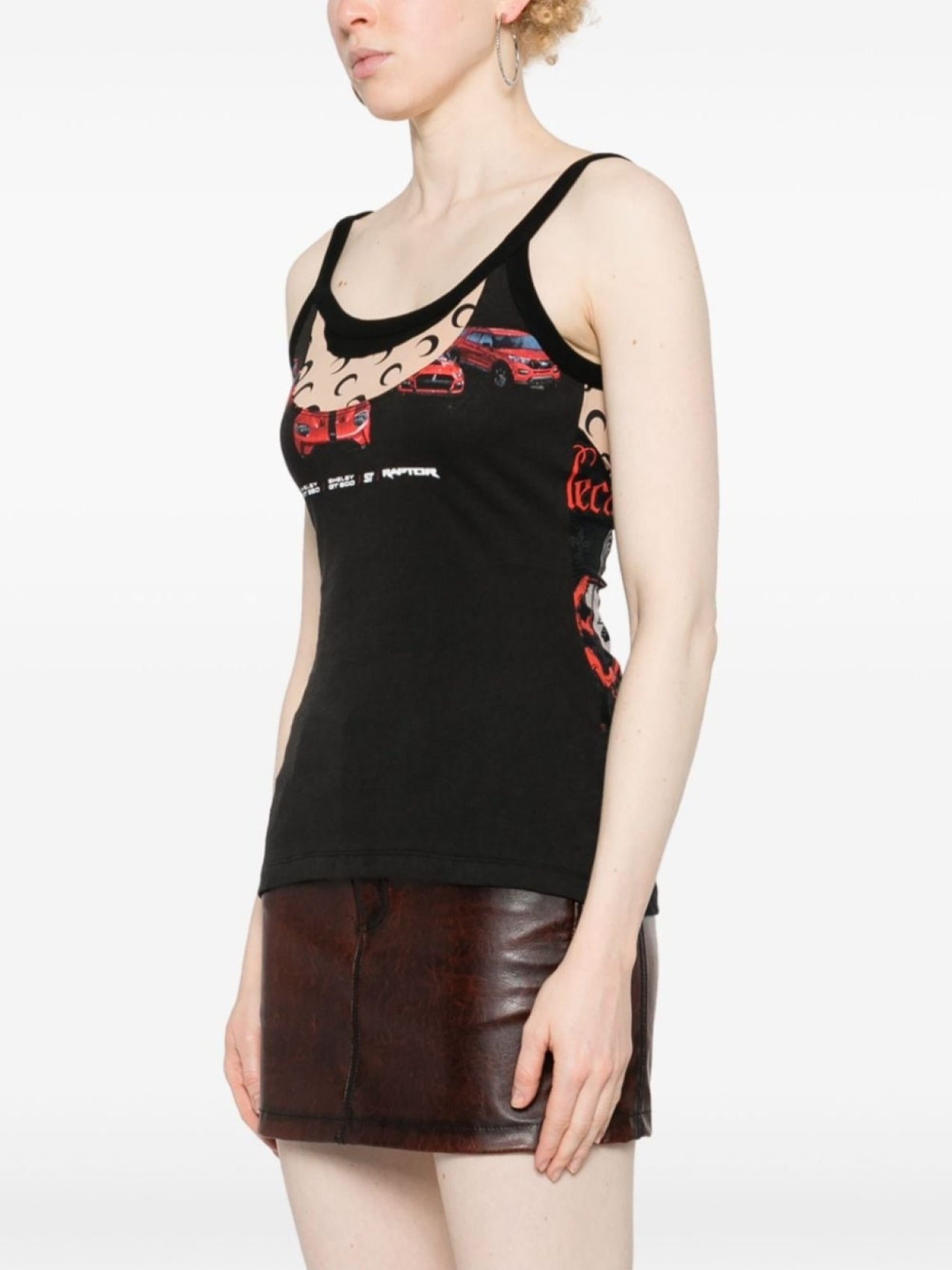 Regenerated Marine Serre Print Top, Black