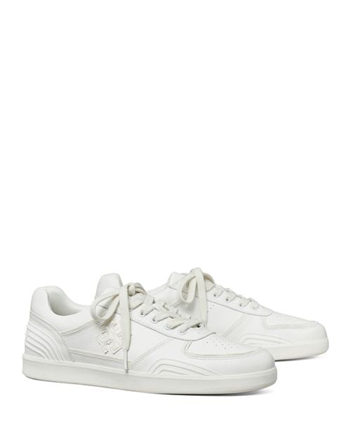 Tory Burch Women's Clover Court Lace-up Low Top Sneaker in White