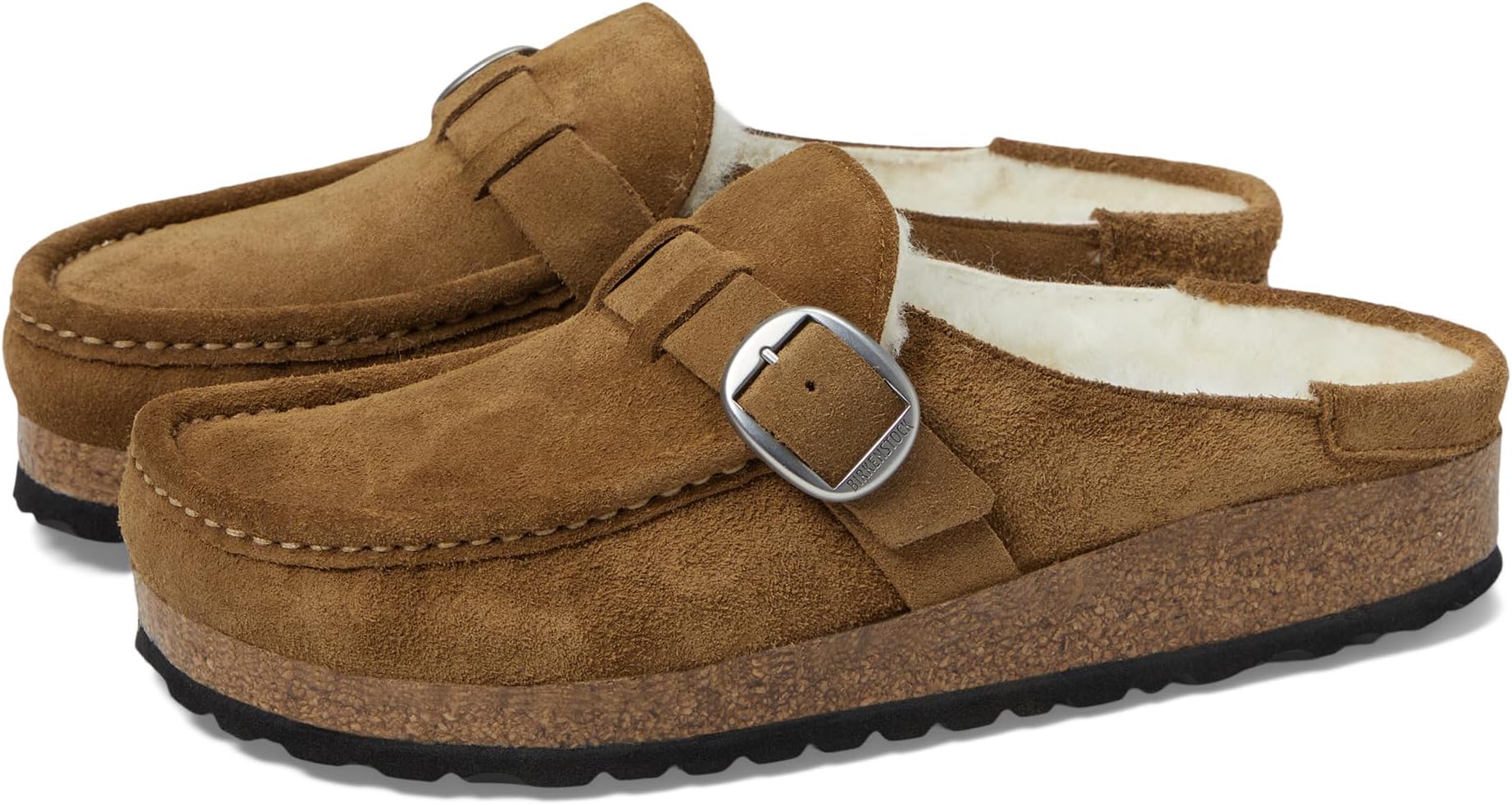 Buckley Shearling Clog - Suede Birkenstock, Tea/Natural Suede/Shearling