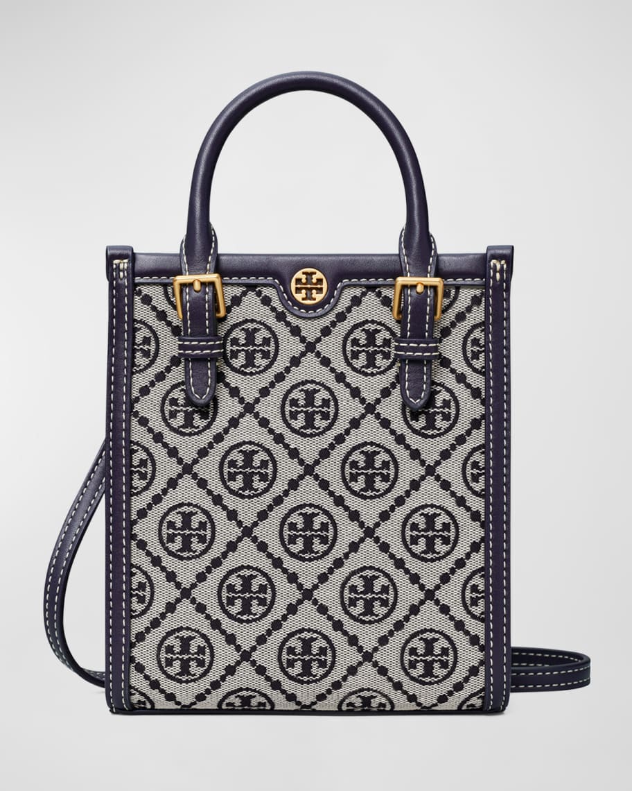 North-South Tory Burch Monogram Jacquard Mini T Tote Bag