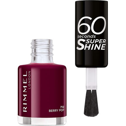 طلاء أظافر ريميل 60 Seconds Super Shine Color Block 712 Berry Pop، 3 Brujas