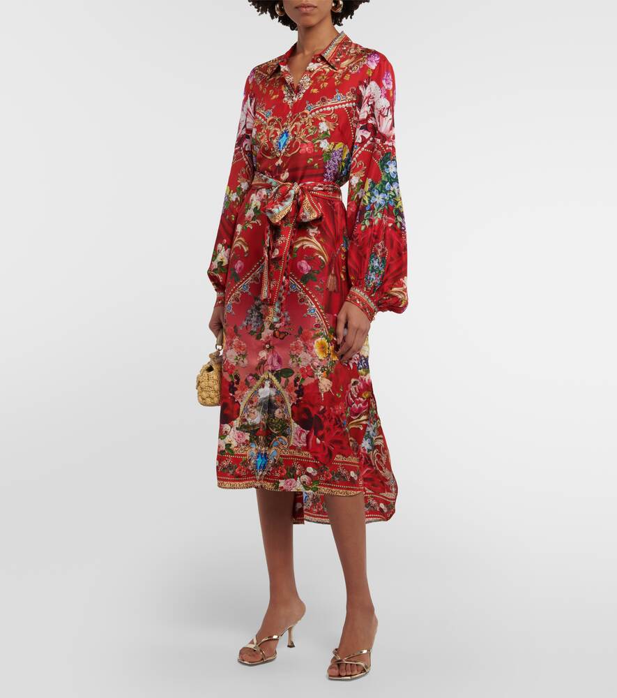 Silk midi dress with CAMILLA print, multicolor