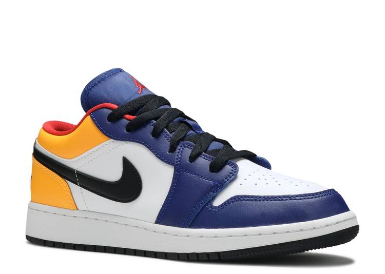 حذاء رياضي AIR JORDAN 1 LOW GS 'ROYAL YELLOW'، أبيض