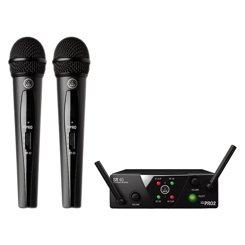 نظام الميكروفون اللاسلكي AKG WMS40 Mini Dual Vocal Set - النطاقات A وC