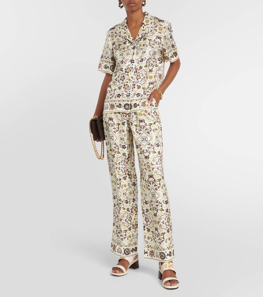 Silk shirt with TORY BURCH print, multicolor