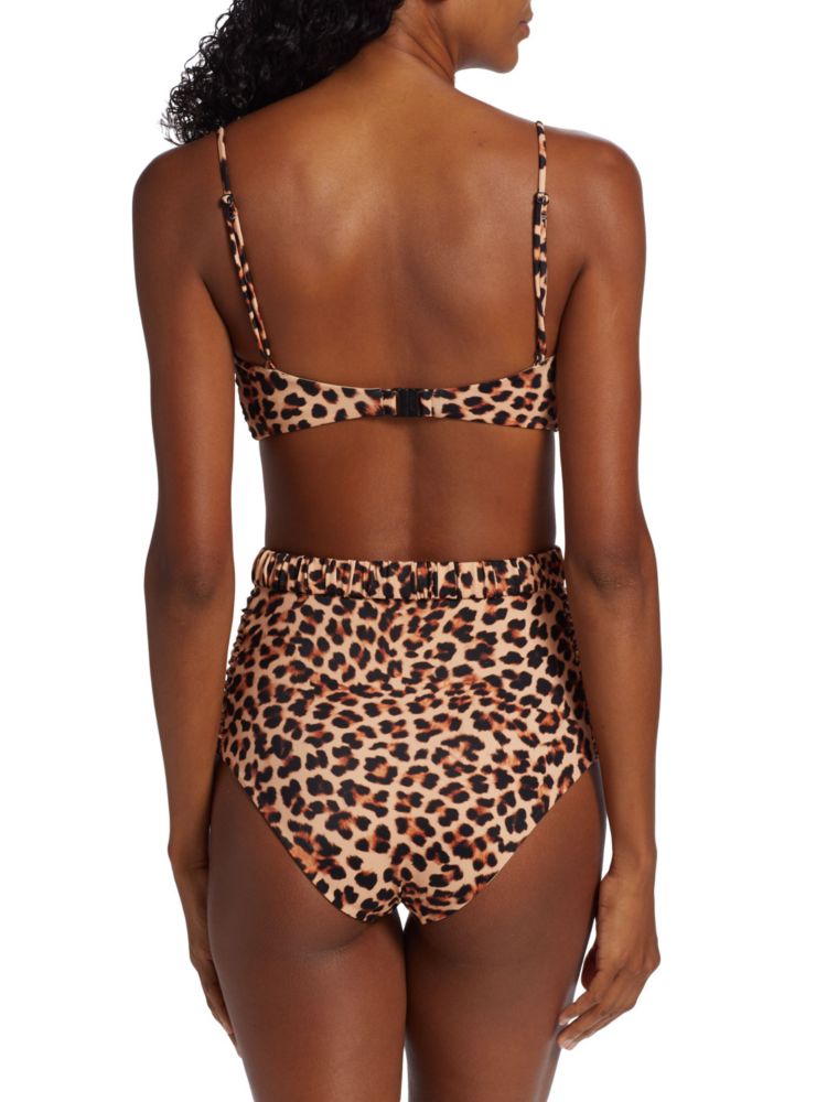 Mirame Leopard Bikini Top with Johanna Ortiz Knot, Leopard