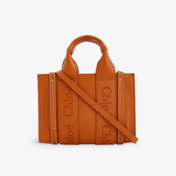 Woody Chloe Mini Leather Crossbody Bag, Caramel