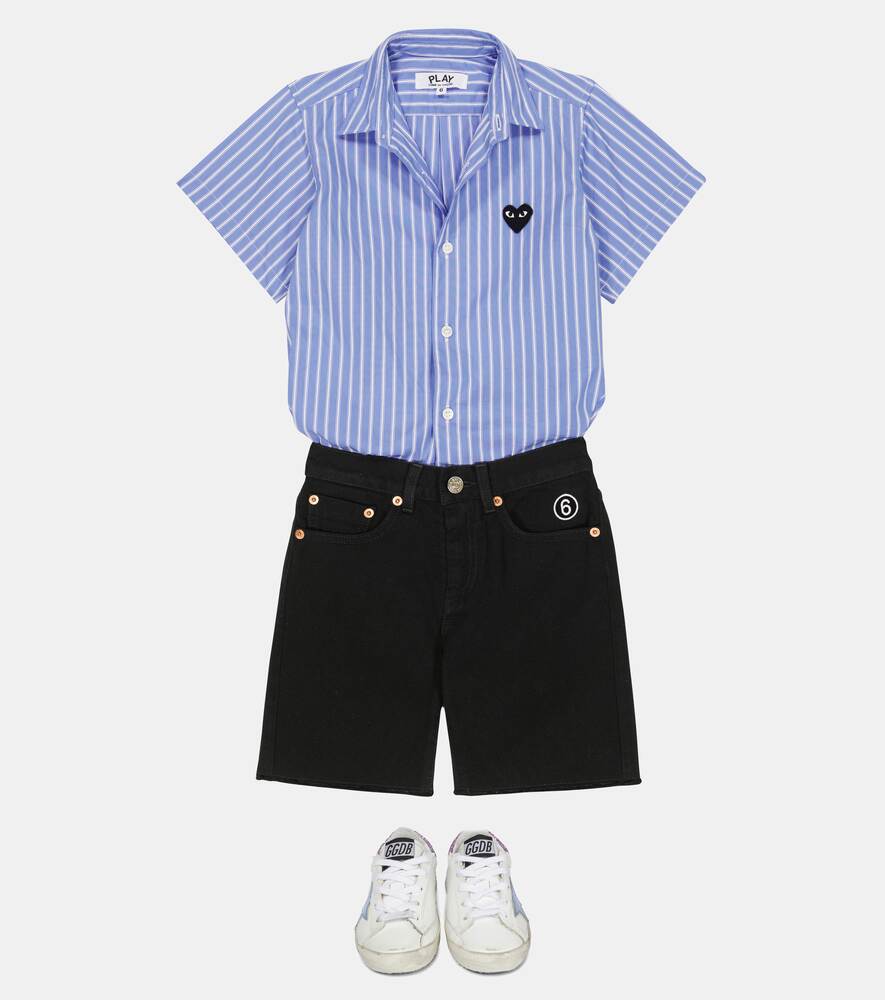 Comme des Garçons Play striped cotton poplin shirt, blue