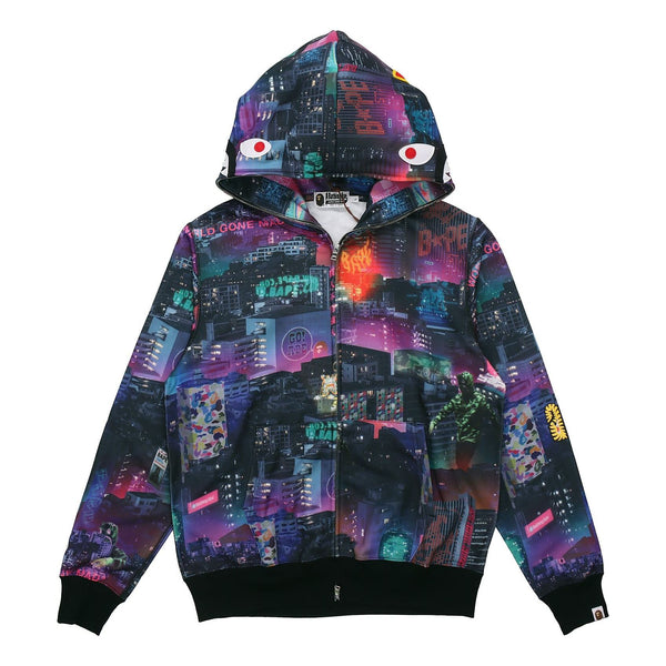 سويت شيرت BAPE Neon Tokyo Shark Wide Full Zipper، متعدد الألوان