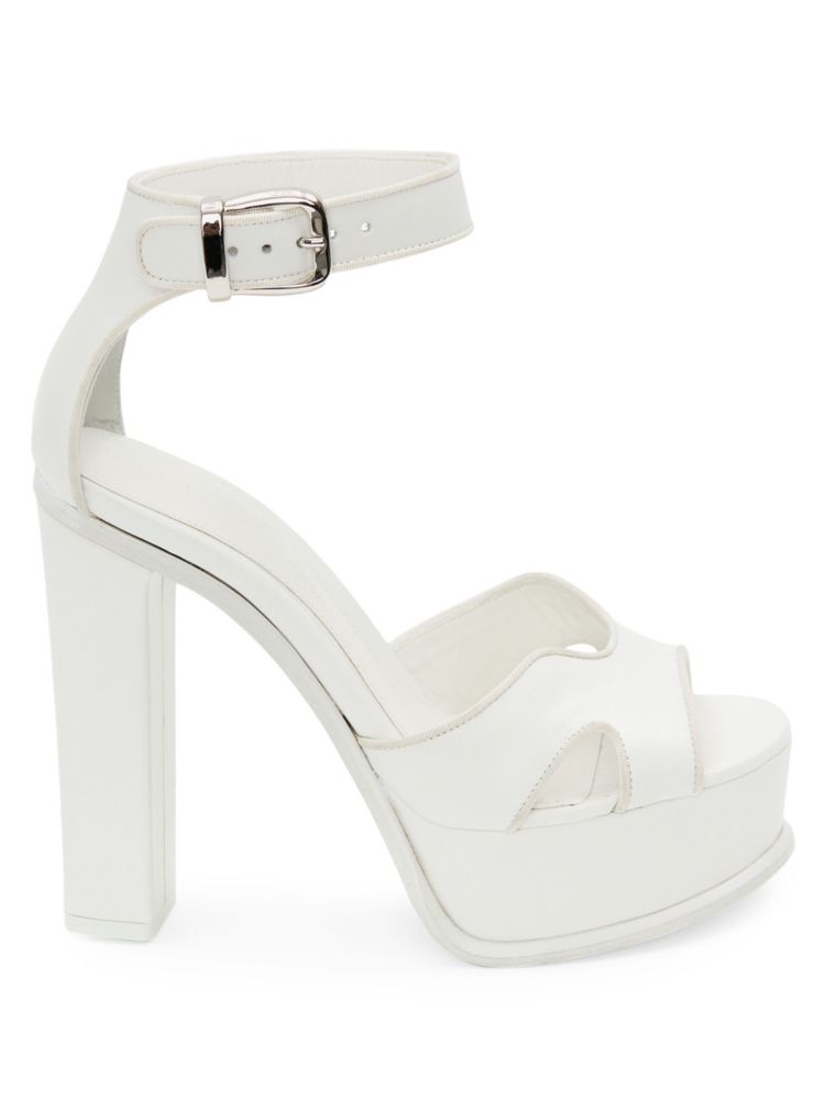 Alexander Mcqueen Block Heel Platform Sandals in New Ivory