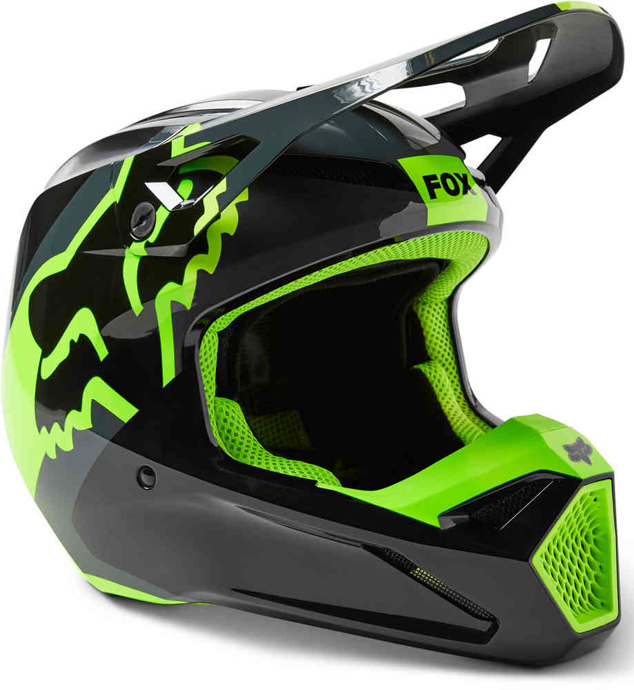 V1 Xpozr FOX Motocross Helmet, Black/Grey