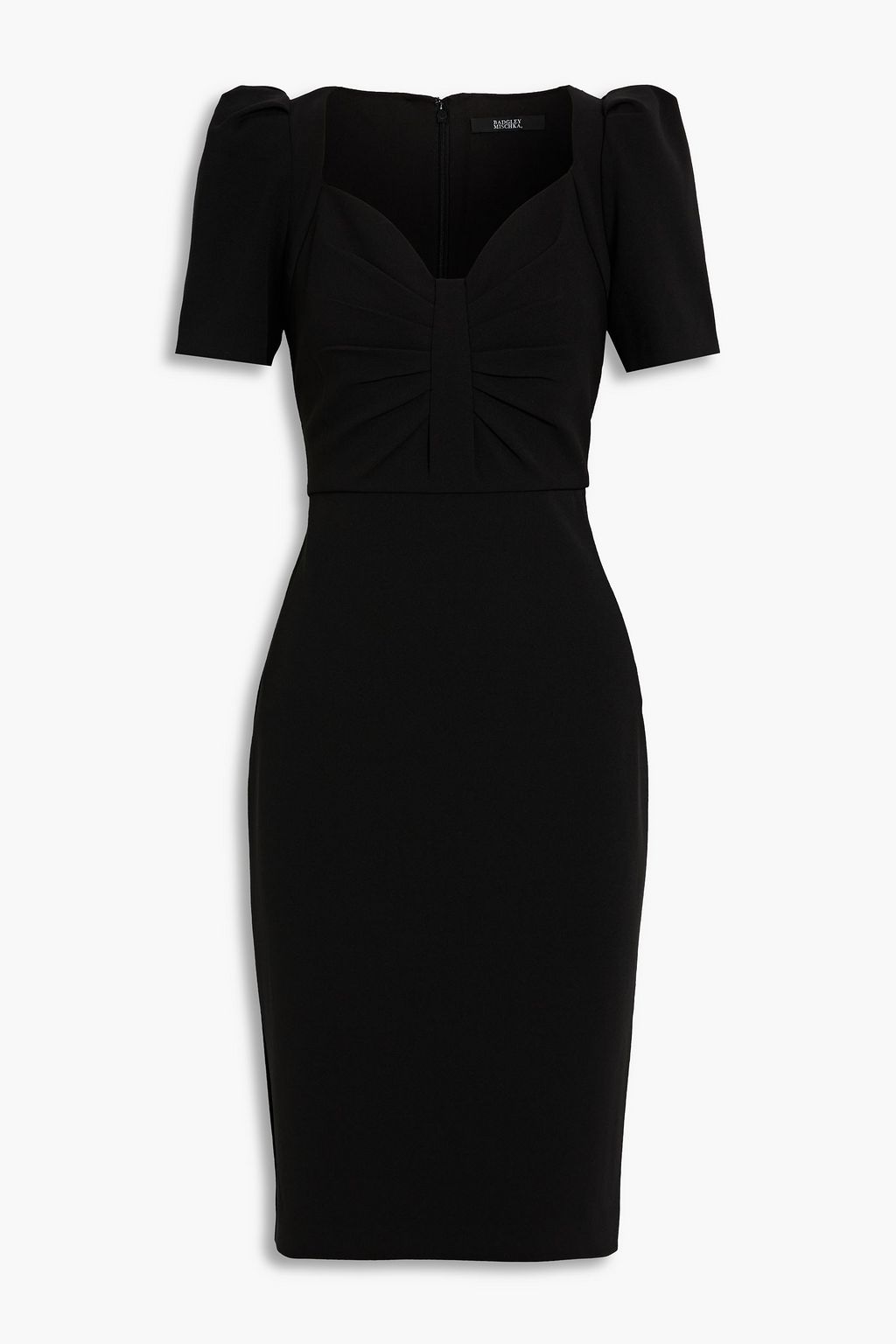 Pleated crepe dress BADGLEY MISCHKA, black