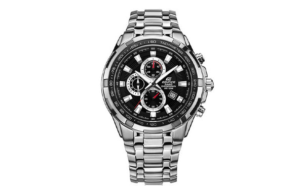 Watch CASIO EDIFICE Classical Sports Waterproof Quartz Silver/ Mens Black Analog, black