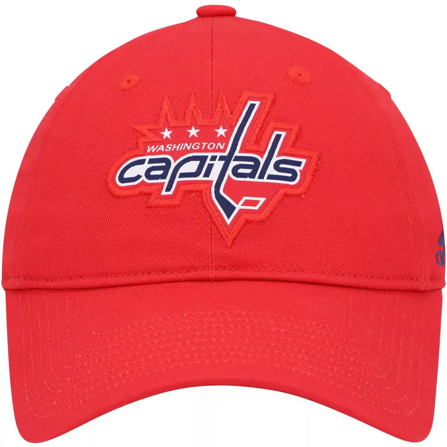 قبعة adidas Red Washington Capitals Primary للرجال بشعار قابل للتعديل