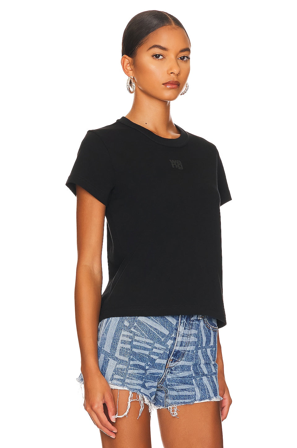 T-shirt Alexander Wang Shrunken, black