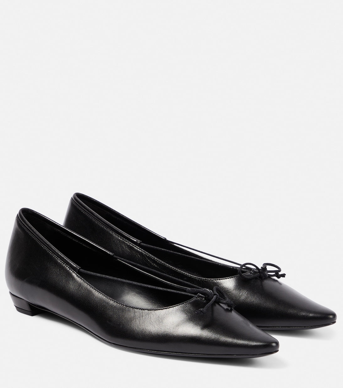 The Row leather ballerinas, black