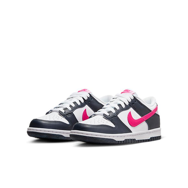 حذاء رياضي (GS) Nike Dunk Low 'Obsidian Fierce Pink'، اللون: أسود داكن/وردي عنيف/أبيض