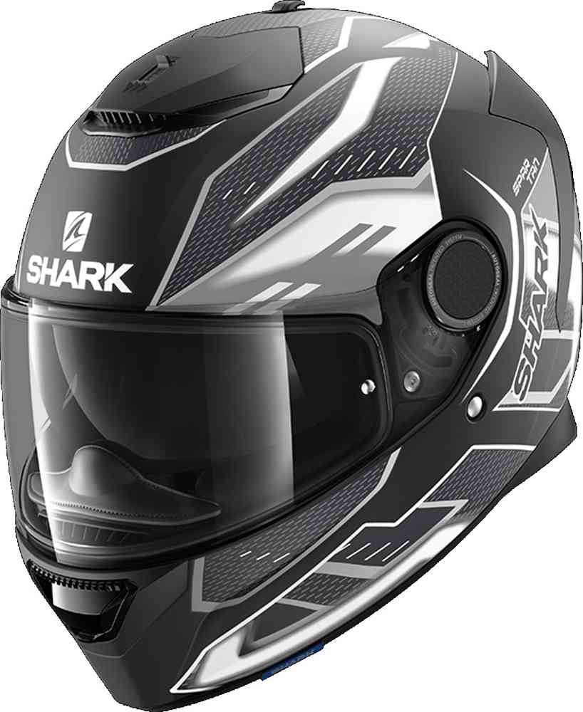 Spartan Antheon Shark helmet, matte black/white