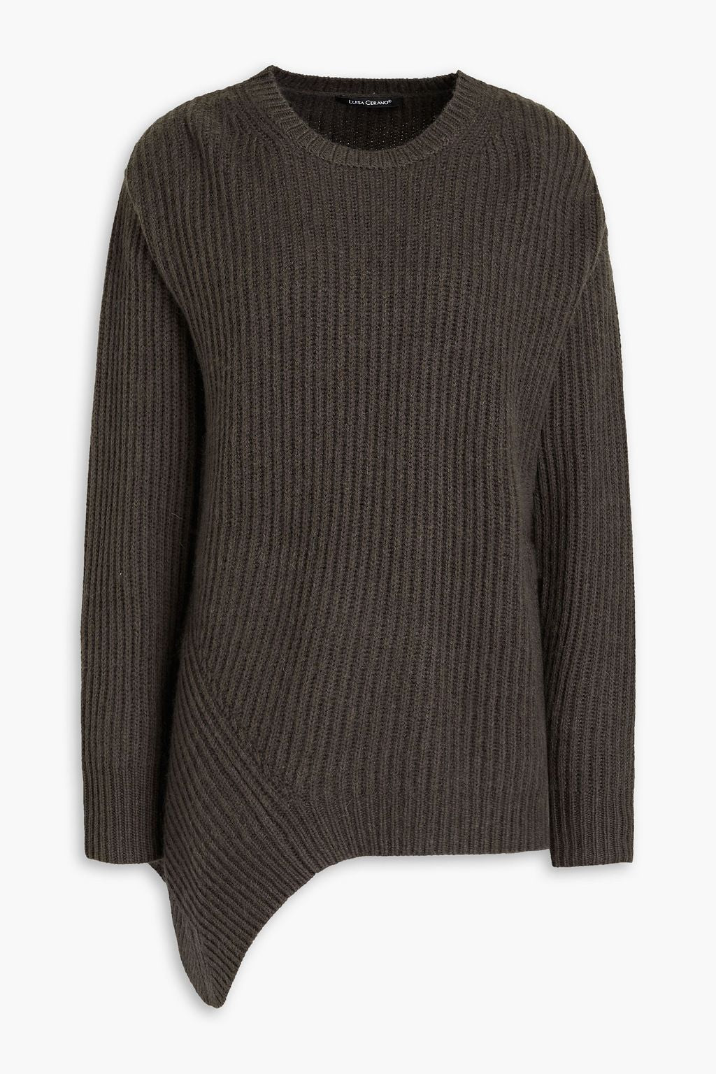 Luisa Cerano Asymmetrical Wool Blend Sweater, Gray